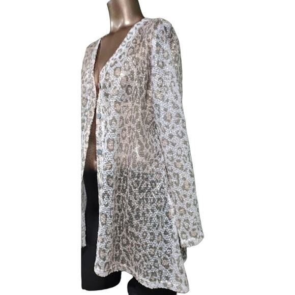 Drapers and Damons Sheer Lace Leopard Print Tunic or Jacket,  M - Picture 3 of 8